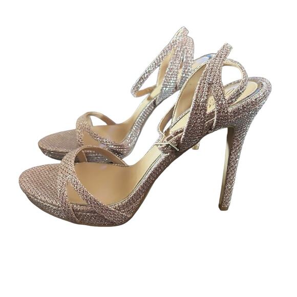 JEWEL BADGLEY  Arianna Platform Stiletto Evening Heels Rose Gold NEW Size 10 - Picture 1 of 11